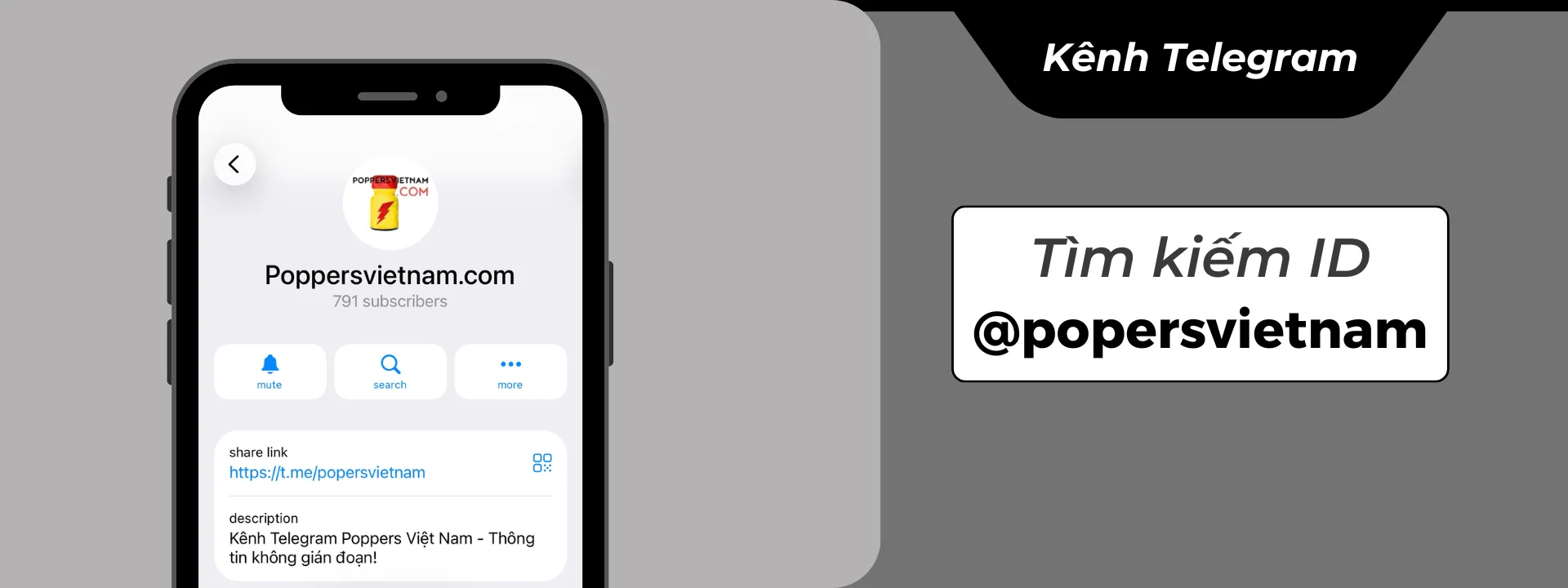 Kênh Telegram của Poppers Việt Nam