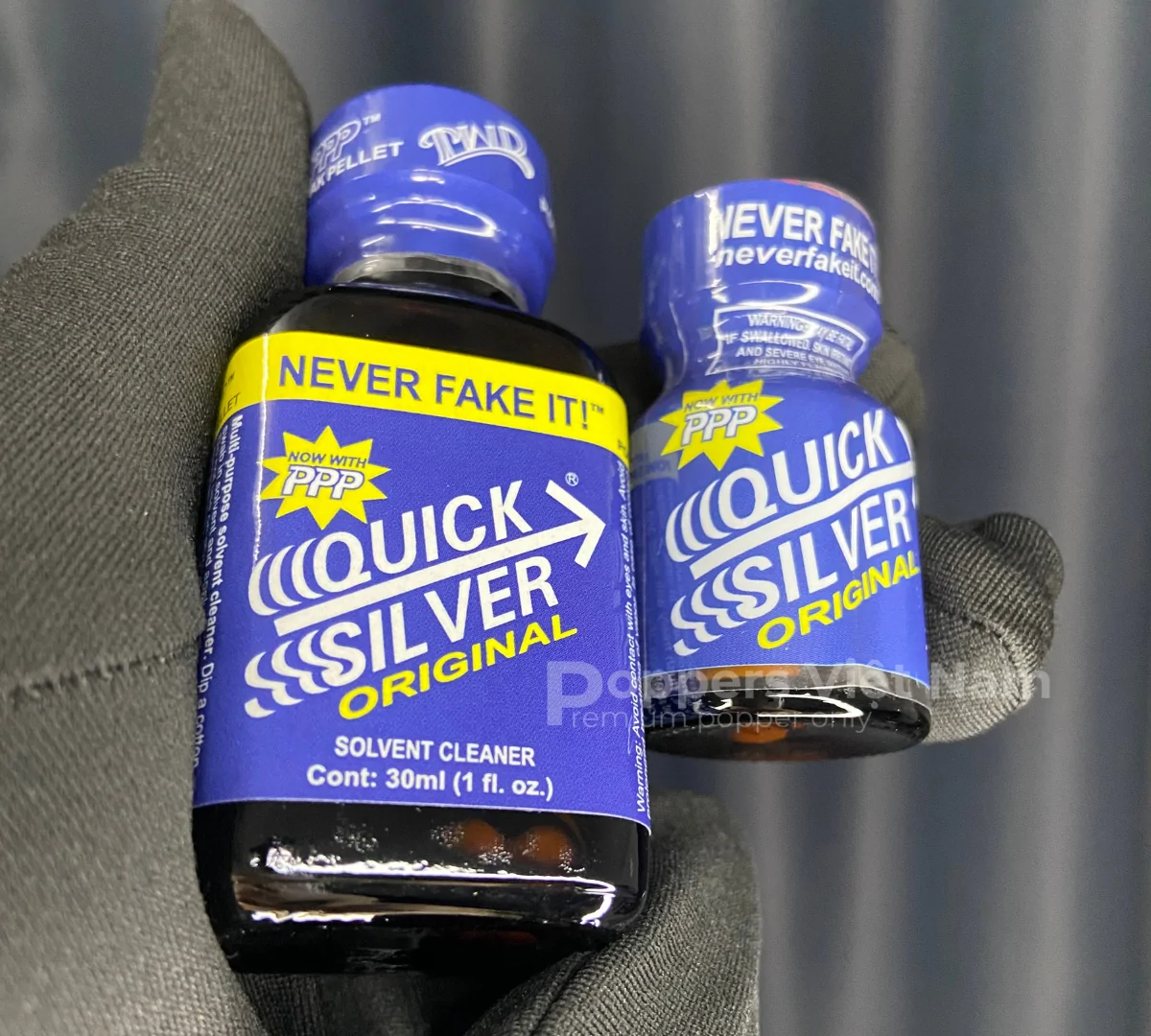2 chai poppers Quick Silver 10ml và 30ml tại Poppers Việt Nam - thương hiệu PWD