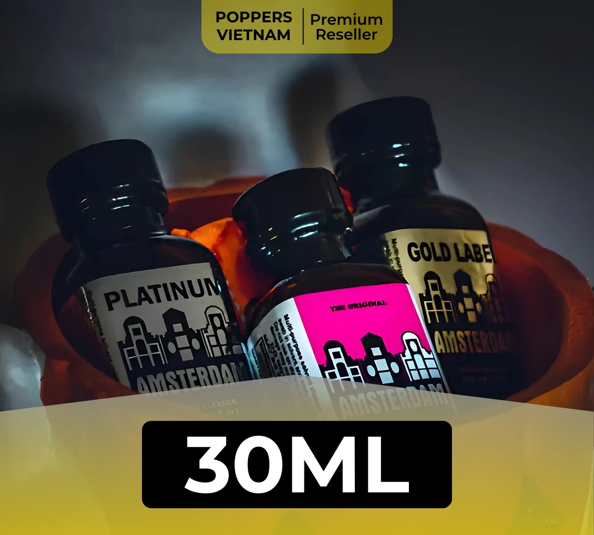 Hình minh hoạ Poppers 30ml - dung tích được nhiều người đánh giá là mạnh hơn dung tích 10ml