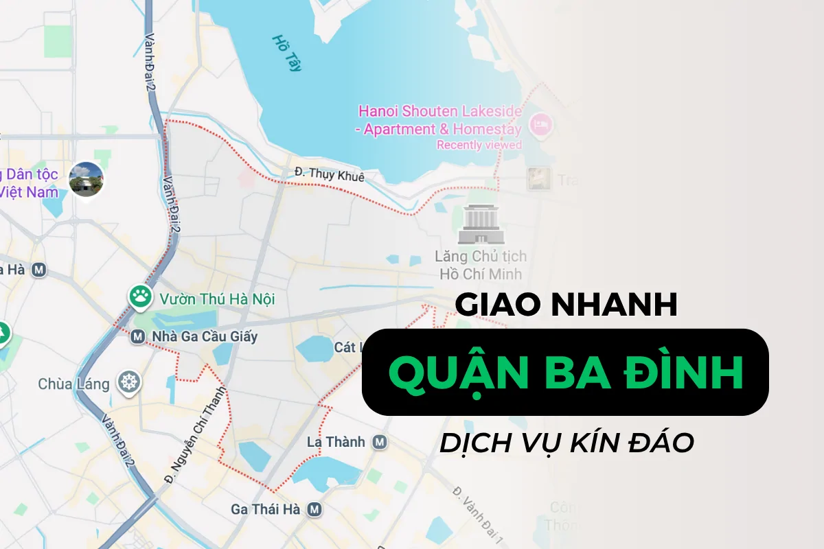 Bản đồ vị trí giao hàng của Poppers Việt Nam tại Ba Đỉnh - ảnh được chụp màn hình từ nền tảng Google Maps
