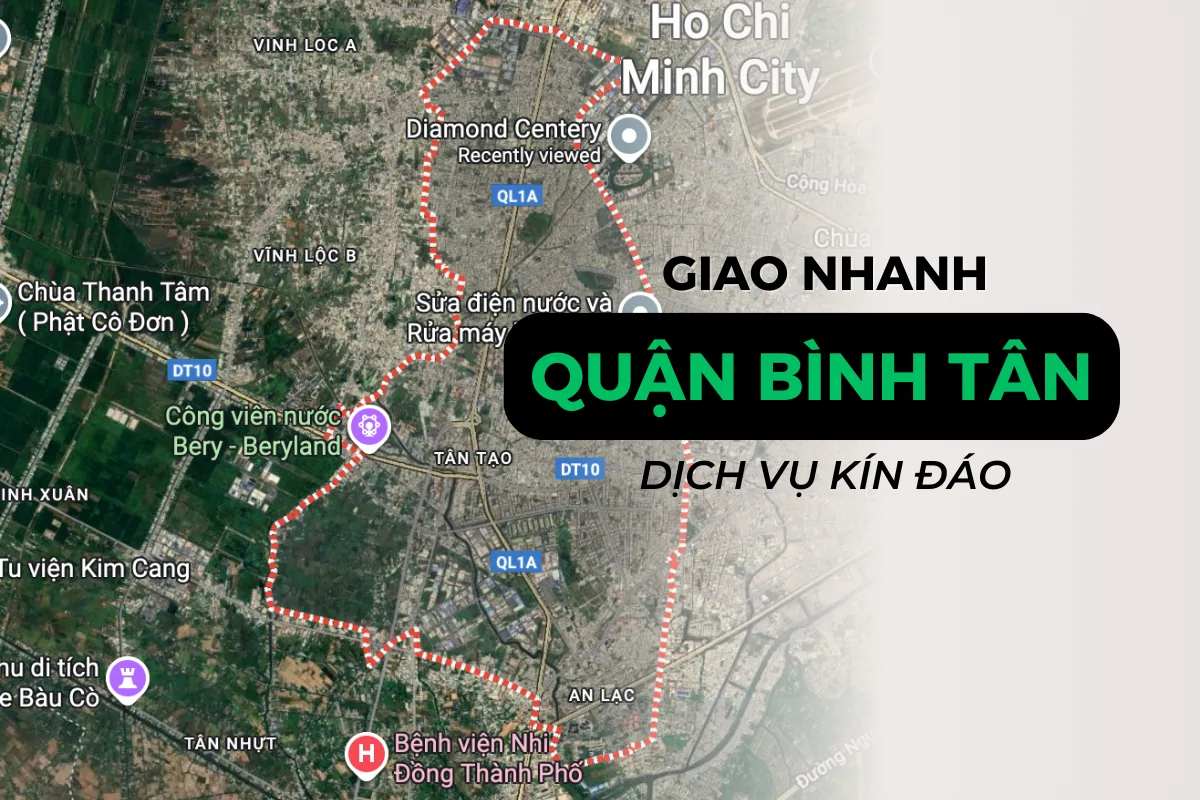 Bản đồ quận Bình Tân - Nơi Poppers Việt Nam có thể giao hàng nhanh chóng và chính hãng