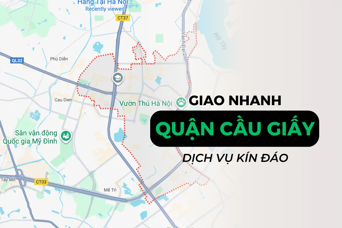 Bản đồ giao poppers nhanh tại Cầu Giấy của Poppers Việt Nam. Hình được edit từ Google Maps