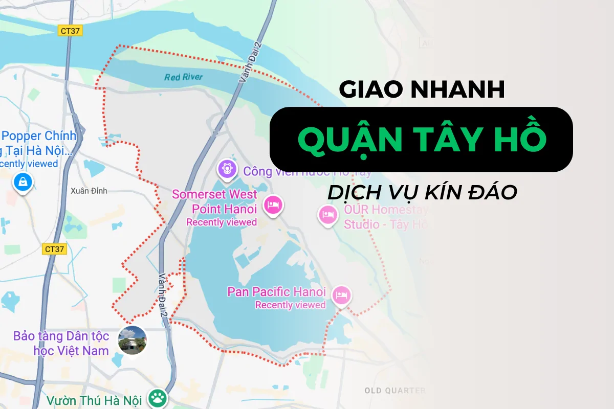 Hình ảnh lấy từ ảnh chụp trên Google Maps về quận Tây Hồ Hà Nội - Nơi Poppers Việt Nam có thể giao nhanh trong 15phút