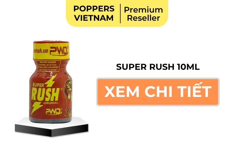 Nút button xem chi tiết chai popper Super Rush 10ml.