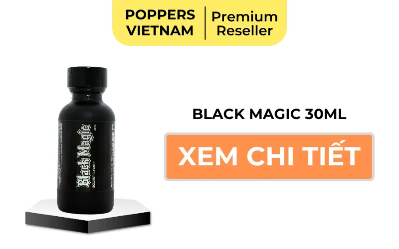 Nút button xem chi tiết chai popper Black Magic 30ml.