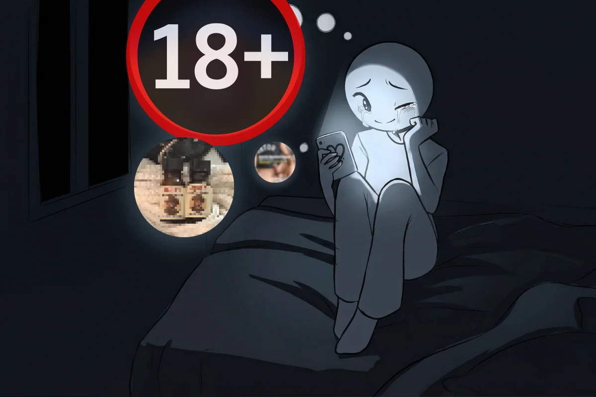 Hình ảnh 1 người (không xác định giới tính) đang tưởng tượng tham gia popperbate.