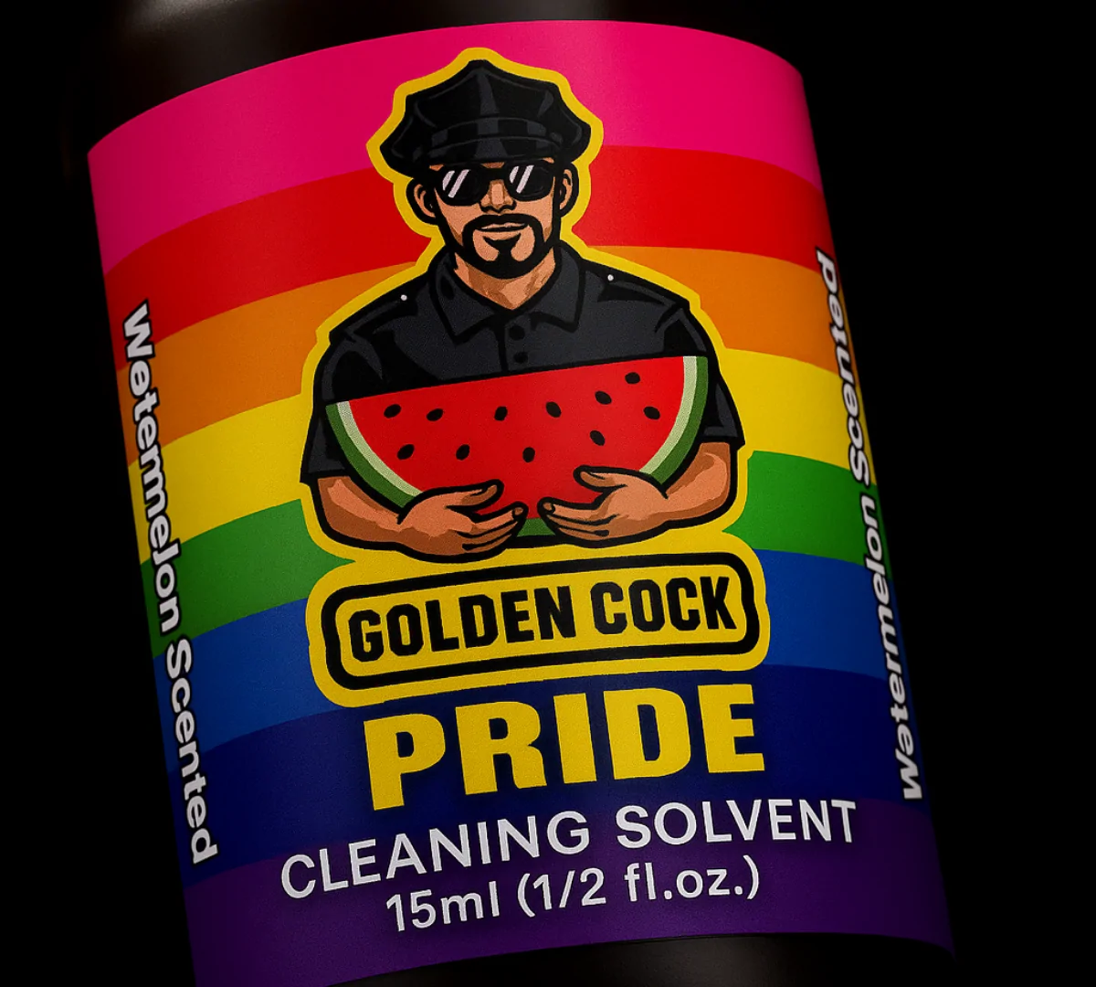Cận cảnh nhãn chai Golden Cock Pride 15ml chính hãng Mỹ