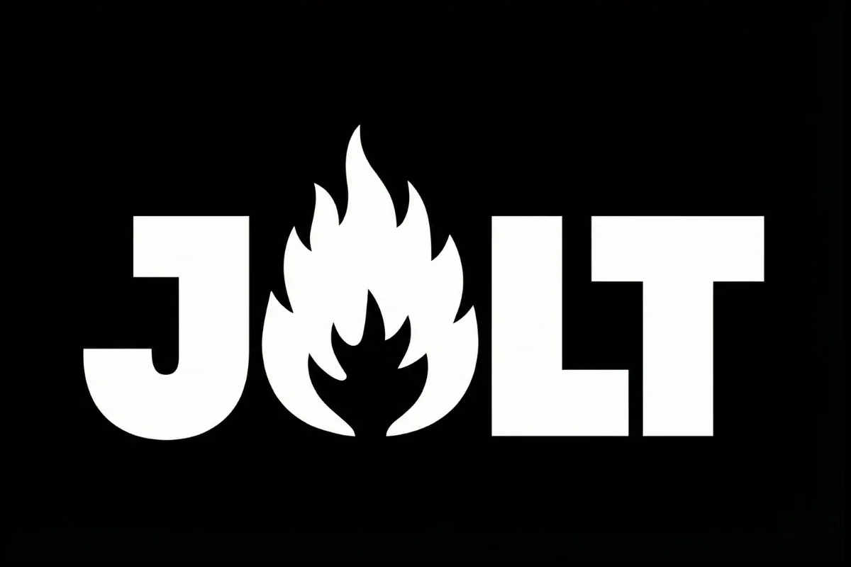Logo của Jolt Diffusion, đặc trưng ngọn lửa ở giữa chữ "J_LT"