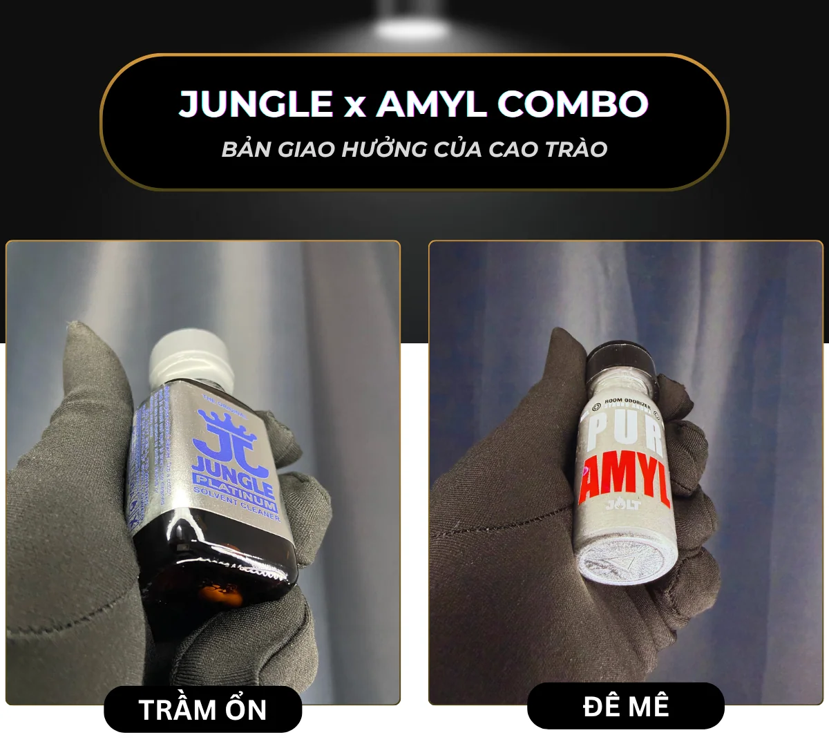 Hình ảnh 2 chai popper Jungle Platinum và Amyl