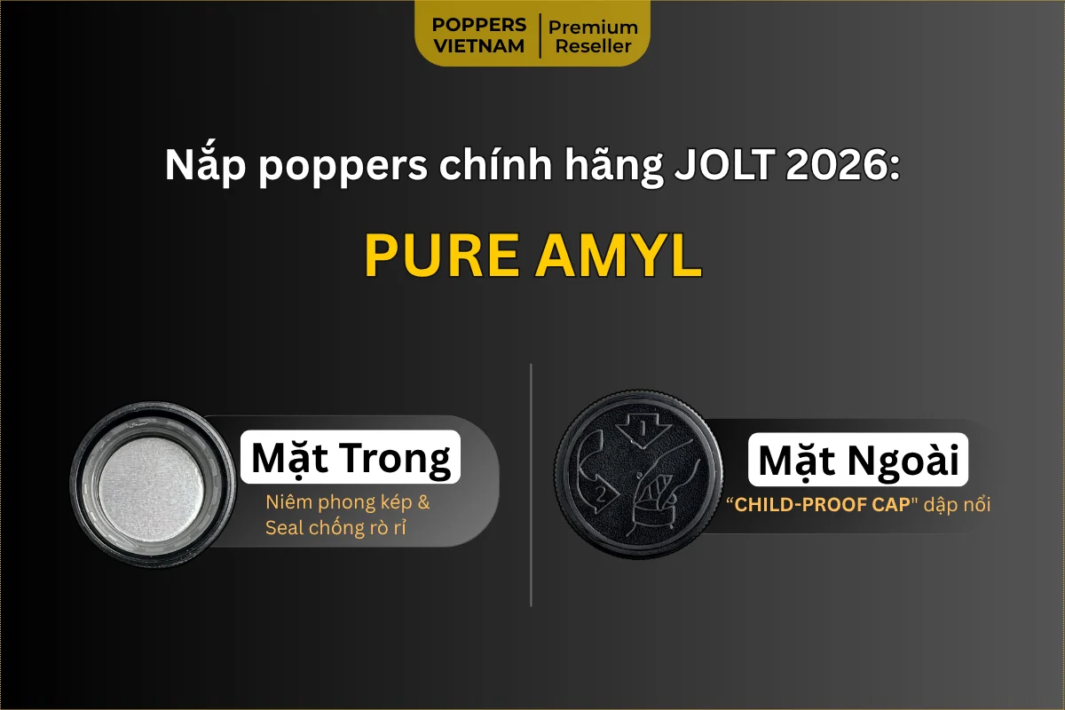 Hình ảnh cận cảnh nắp chai Jolt Pure Amyl với mặt ngoài và mặt trong.