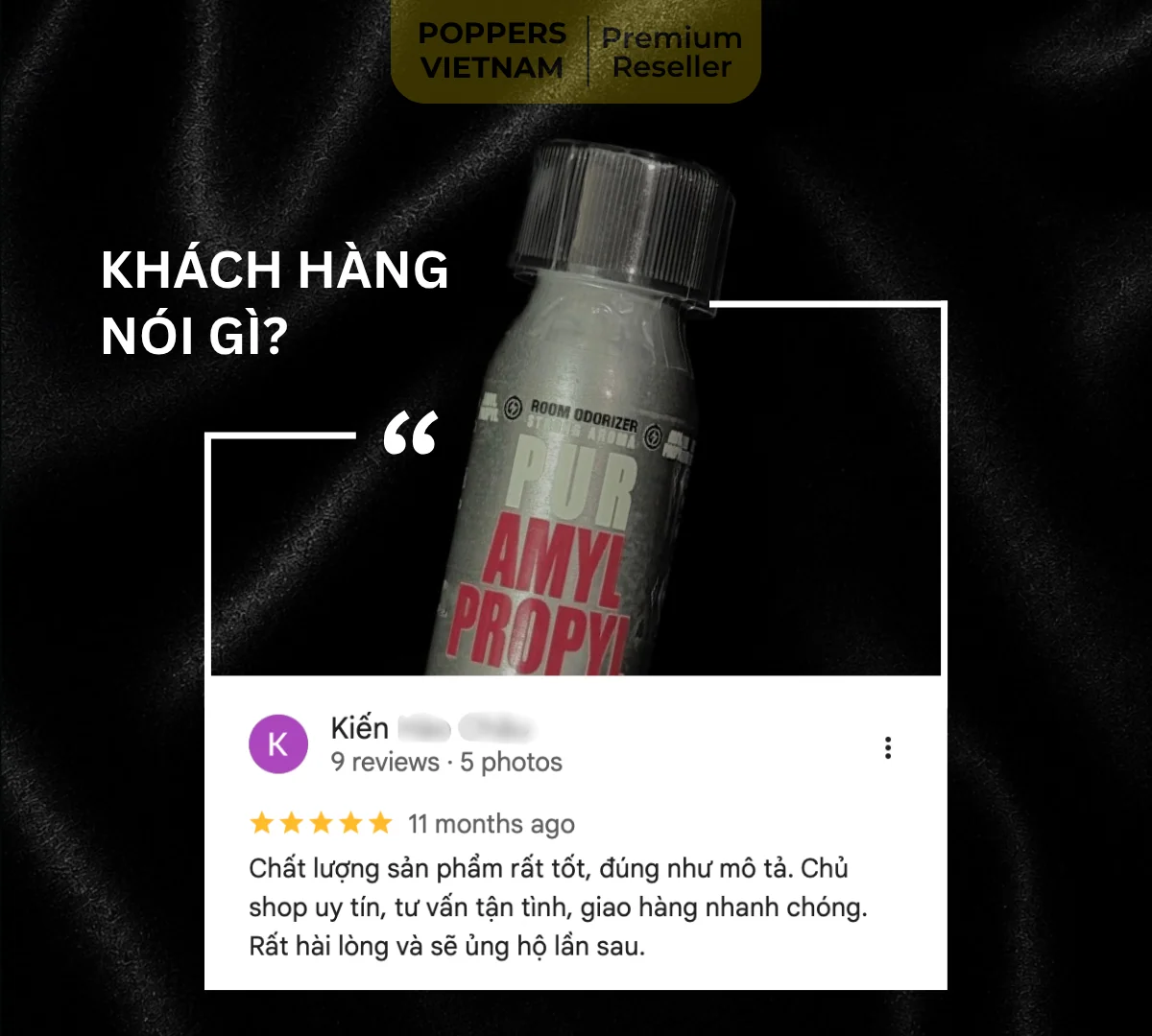 Chai popper Propyl Amyl 25ml kèm đánh giá thực tế của khách Việt trên Google Maps.
