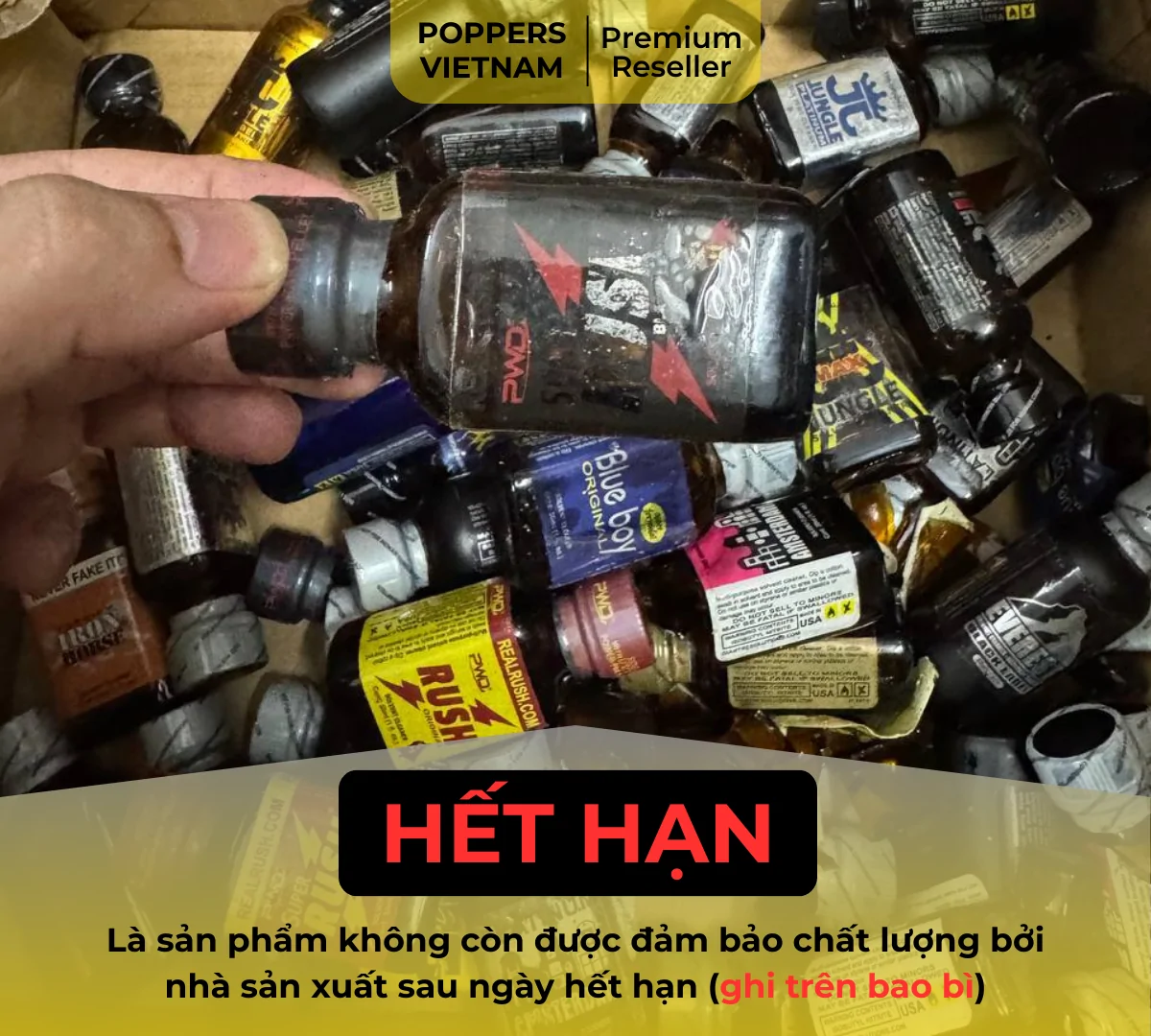 Hình ảnh mô tả poppers bị hết hạn