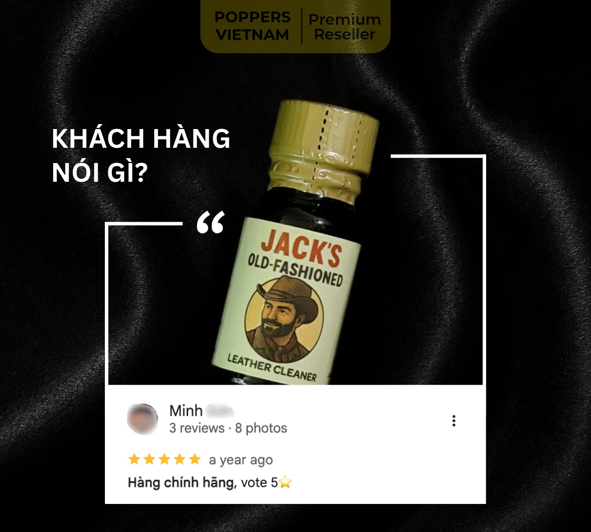 Hình ảnh chai popper thứ hai trong danh sách tốt nhất: Jack Old Fashioned 10ml kèm feedback thực tế của khách hàng trên Google Maps.