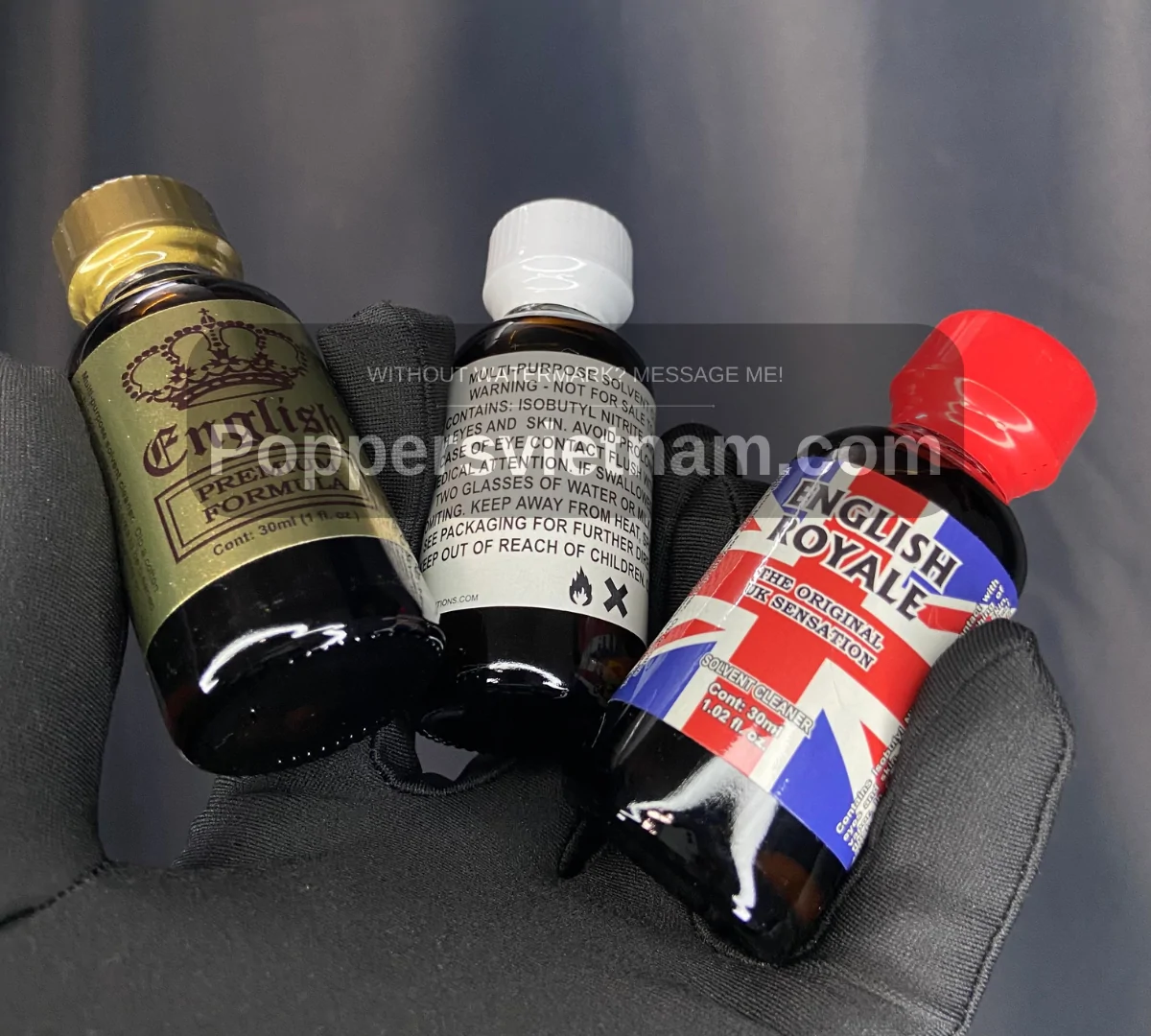 Ảnh thực tế poppers chính hãng chứa Isobutyl Nitrite – English Royale, English Premium Formula