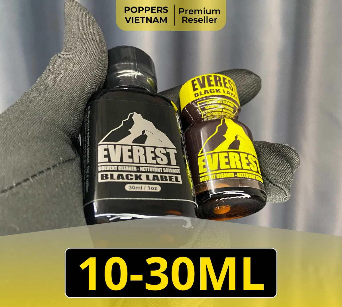 Dẫn đầu top poppers cao cấp nhất là: Everest Black, sản phẩm được yêu thích bởi cảm giác rõ, giữ ổn định nhiều phút rồi tan dần mượt mà.