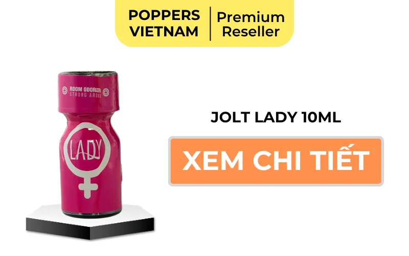 Nút button xem chi tiết chai popper Jolt Lady 10ml.