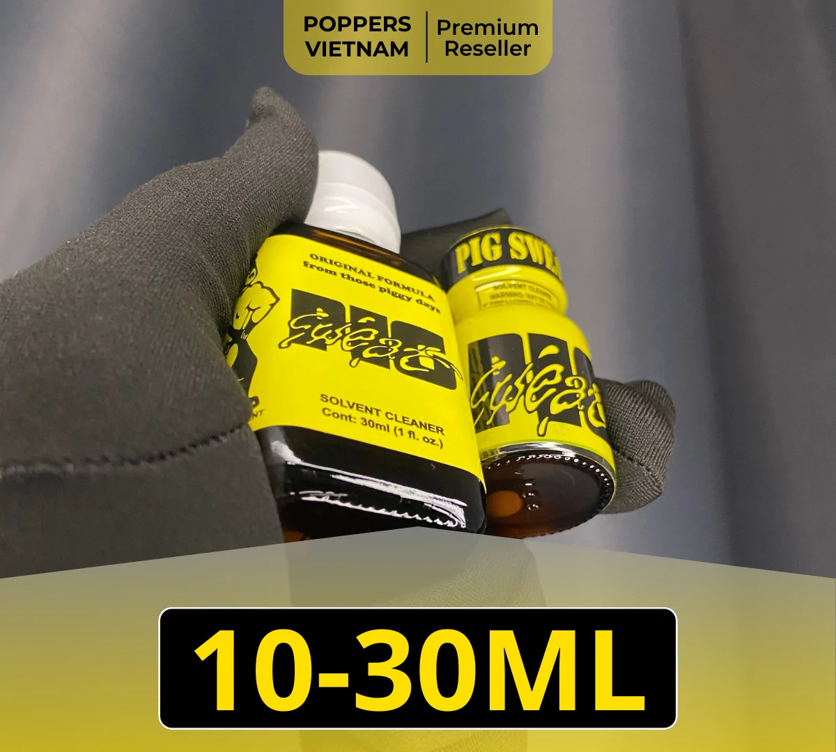 2 chai popper Pig Sweat 10ml & 30ml cho hiệu ứng đầm, không gắt sốc mà mượt, chắc và ổn định