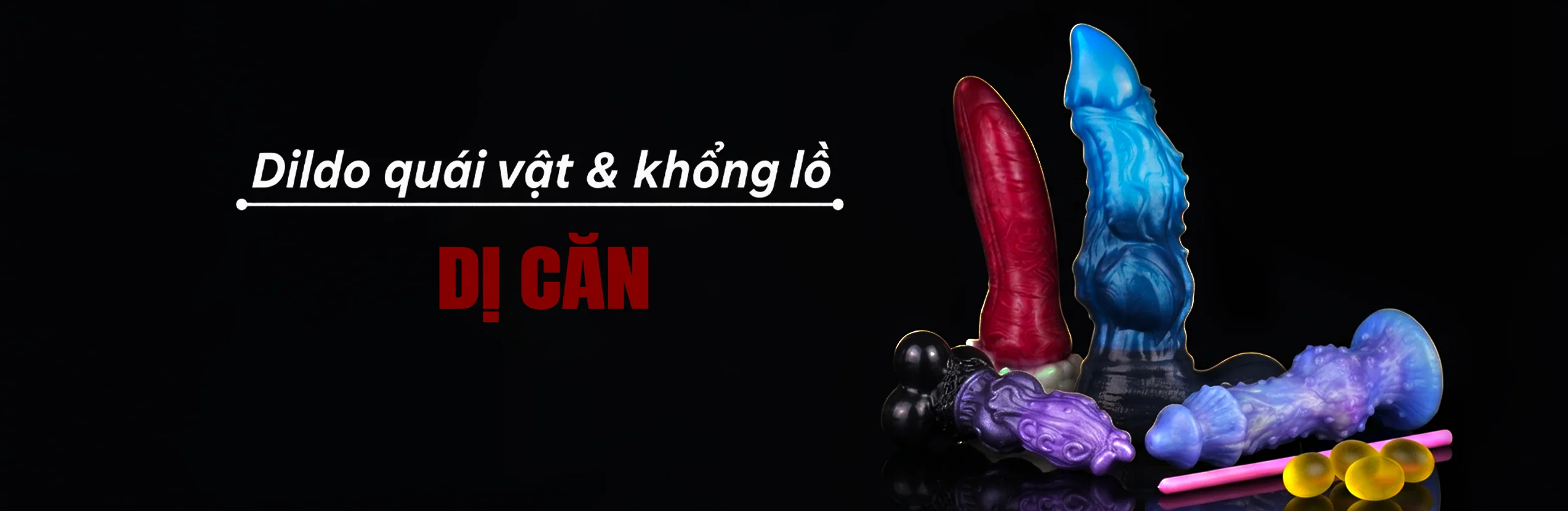Hình ảnh các sản phẩm là dương vật giả có hình thù quái dị của Litdo - đại lý uỷ quyền của Poppers Việt Nam